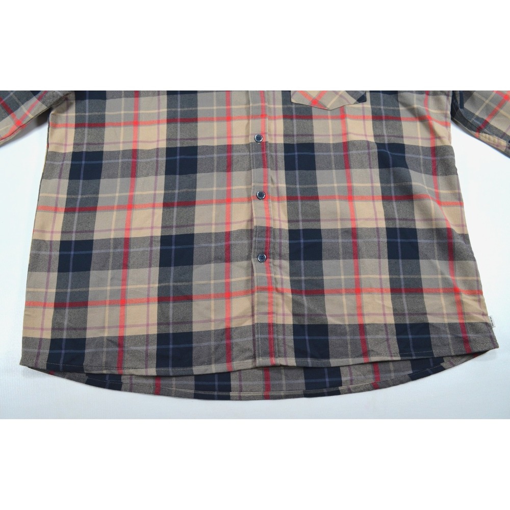 Lot of 2 Into The AM Flannel Shirts Mens 2XL Brown Black & Cream Red Black - Picture 9 of 16